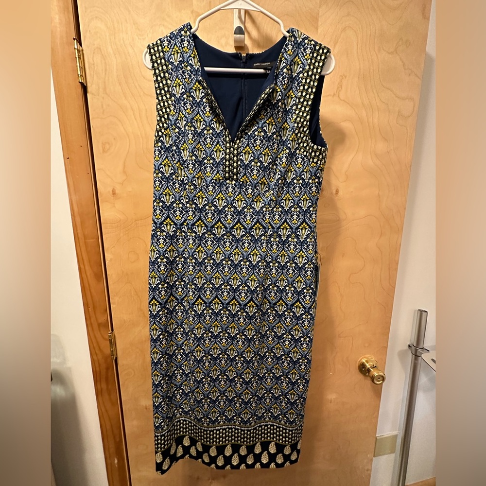 NWT Maggy London Multi-Colored Boho print Sheath Dress Size 12